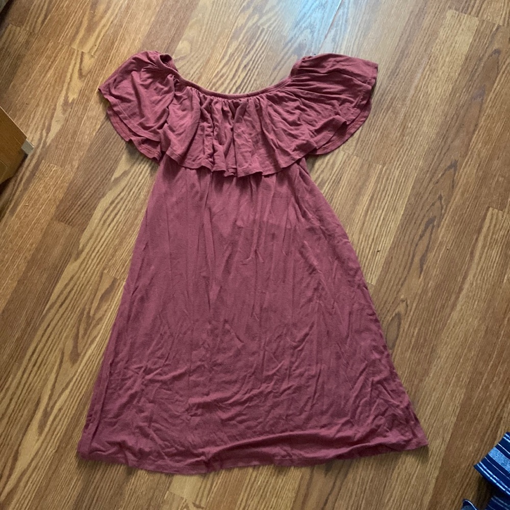 Pink off the shoulder dress, very comfortable and soft material.